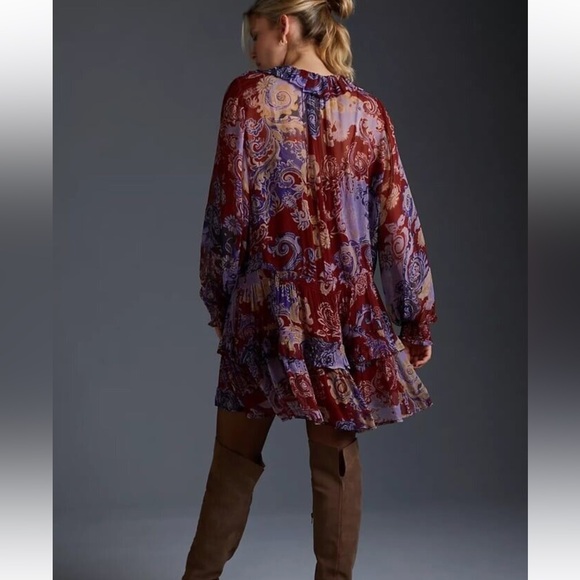 NWOT Anthropologie Marais Printed chiffon mini dress - Picture 5 of 13